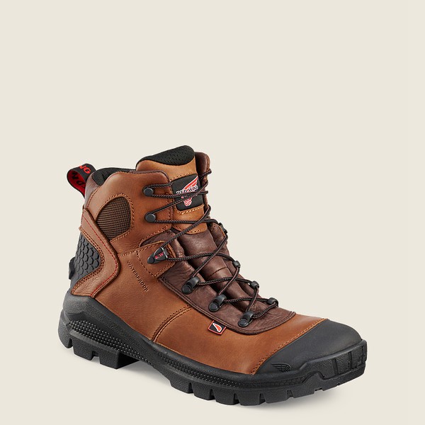 Red Wing Mens Safety Boots - Crv™ - 6-inch Waterproof Toe - Brown/Black - UGC341956